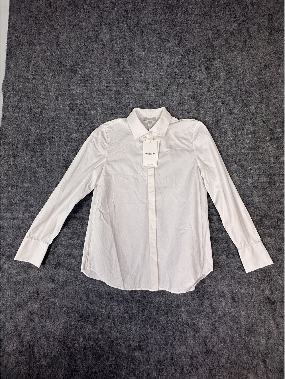 Lafayette 148 New York White KindCotton Button-Up Shirt